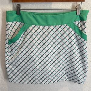 Annika for Cutter and Buck Green and White Checkered Women's Skort size 8